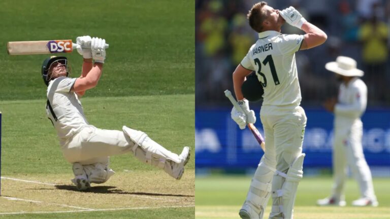 Warner scores a century in Perth to begin his final Test series.